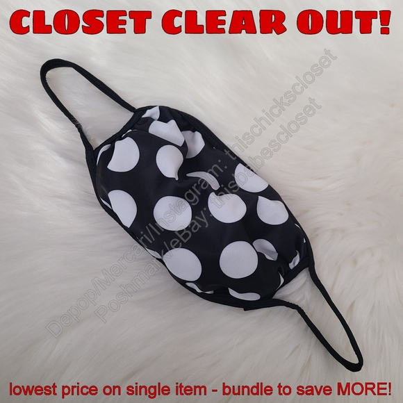 Sephora Accessories - NEW Sephora Black + White Polka Dot Fabric Face Mask Covering